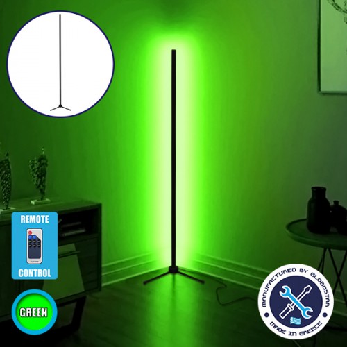Μοντέρνο Minimal Επιδαπέδιο Μαύρο Φωτιστικό 250cm LED 40 Watt με Ασύρματο Χειριστήριο RF & Dimmer Πράσινο GloboStar ALIEN Design GLOBO-250-5 Διακόσμηση - Φωτισμός - Χαλιά