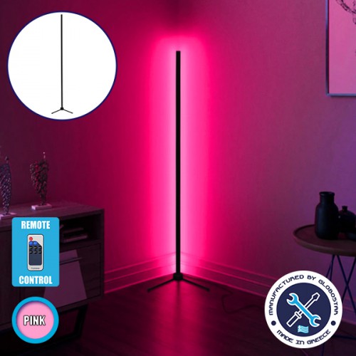 Μοντέρνο Minimal Επιδαπέδιο Μαύρο Φωτιστικό 250cm LED 40 Watt με Ασύρματο Χειριστήριο RF & Dimmer Ροζ GloboStar ALIEN Design GLOBO-250-7 Διακόσμηση - Φωτισμός - Χαλιά
