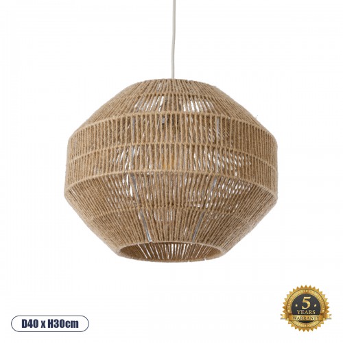 GloboStar® CAYMAN 00522 Boho Κρεμαστό Φωτιστικό Οροφής Μονόφωτο 1 x E27 AC220-240V IP20 - Φ40 x Υ30cm - Μπεζ Λεπτό Σχοινί Τριχιά Πλέγμα - 5 Χρόνια Εγγύηση Διακόσμηση - Φως - Χαλιά GloboStar® CAYMAN 00522 Boho Κρεμαστό Φωτιστικό Οροφής Μονόφωτο 1 x E27 AC220-240V IP20 - Φ40 x Υ30cm - Μπεζ Λεπτό Σχοινί Τριχιά Πλέγμα - 5 Χρόνια Εγγύηση Διακόσμηση - Φως - Χαλιά