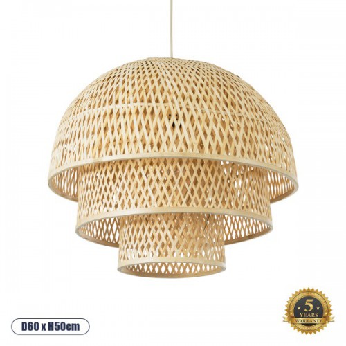 GloboStar® HIROKA 01836 Boho Κρεμαστό Φωτιστικό Οροφής Μονόφωτο 1 x E27 AC220-240V IP20 - Φ60 x Υ50cm - Μπεζ Ξύλινο Μπαμπού Πλέγμα - 5 Χρόνια Εγγύηση Διακόσμηση - Φως - Χαλιά GloboStar® HIROKA 01836 Boho Κρεμαστό Φωτιστικό Οροφής Μονόφωτο 1 x E27 AC220-240V IP20 - Φ60 x Υ50cm - Μπεζ Ξύλινο Μπαμπού Πλέγμα - 5 Χρόνια Εγγύηση Διακόσμηση - Φως - Χαλιά