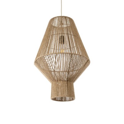 GLOBOSTAR® CAYMAN 01853 Boho Κρεμαστό Φωτιστικό Οροφής με Ντουί 1 x E27 AC 220-240V IP20 - Μπεζ - Μ40 x Π40 x Υ60cm