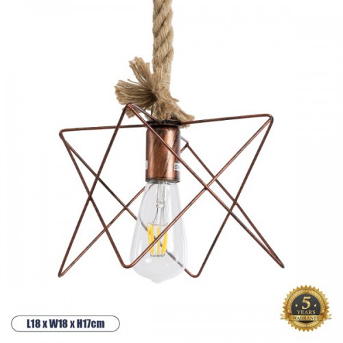 GloboStar® KAZEMI 02019 Μοντέρνο Κρεμαστό Φωτιστικό Οροφής Μονόφωτο 1 x E27 AC220-240V IP20 - Μ18 x Π18 x Υ17cm - Χάλκινο Μεταλλικό με Μπεζ Σχοινί Πλέγμα - 5 Χρόνια Εγγύηση Διακόσμηση - Φως - Χαλιά GloboStar® KAZEMI 02019 Μοντέρνο Κρεμαστό Φωτιστικό Οροφής Μονόφωτο 1 x E27 AC220-240V IP20 - Μ18 x Π18 x Υ17cm - Χάλκινο Μεταλλικό με Μπεζ Σχοινί Πλέγμα - 5 Χρόνια Εγγύηση Διακόσμηση - Φως - Χαλιά