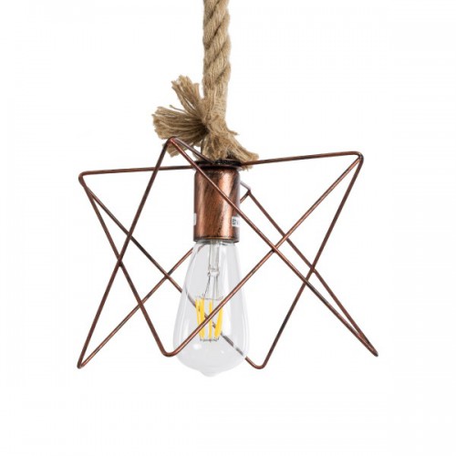 GloboStar® KAZEMI 02019 Μοντέρνο Κρεμαστό Φωτιστικό Οροφής Μονόφωτο 1 x E27 AC220-240V IP20 - Μ18 x Π18 x Υ17cm - Χάλκινο Μεταλλικό με Μπεζ Σχοινί Πλέγμα - 5 Χρόνια Εγγύηση Διακόσμηση - Φως - Χαλιά GloboStar® KAZEMI 02019 Μοντέρνο Κρεμαστό Φωτιστικό Οροφής Μονόφωτο 1 x E27 AC220-240V IP20 - Μ18 x Π18 x Υ17cm - Χάλκινο Μεταλλικό με Μπεζ Σχοινί Πλέγμα - 5 Χρόνια Εγγύηση Διακόσμηση - Φως - Χαλιά