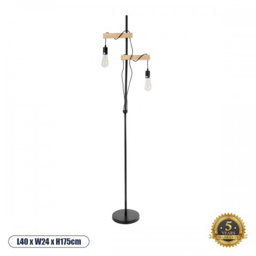 GloboStar® MINDELO 02034 Μοντέρνο Επιδαπέδιο Φωτιστικό Μονόφωτο 2 x E27 AC220-240V IP20 - Μ40 x Π24 x Υ175cm - Μαύρο Μεταλλικό Σώμα με Μπεζ Ξύλινη Βάση - 5 Χρόνια Εγγύηση Διακόσμηση - Φως - Χαλιά GloboStar® MINDELO 02034 Μοντέρνο Επιδαπέδιο Φωτιστικό Μονόφωτο 2 x E27 AC220-240V IP20 - Μ40 x Π24 x Υ175cm - Μαύρο Μεταλλικό Σώμα με Μπεζ Ξύλινη Βάση - 5 Χρόνια Εγγύηση Διακόσμηση - Φως - Χαλιά