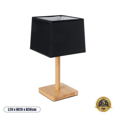 GloboStar® KOLIPE 02039 Μοντέρνο Επιτραπέζιο Φωτιστικό Πορτατίφ Μονόφωτο 1 x E27 IP20 Μπεζ Ξύλο με Μαύρο Ύφασμα - Μ20 x Π20 x Υ38cm GloboStar® KOLIPE 02039 Μοντέρνο Επιτραπέζιο Φωτιστικό Πορτατίφ Μονόφωτο 1 x E27 IP20 Μπεζ Ξύλο με Μαύρο Ύφασμα - Μ20 x Π20 x Υ38cm