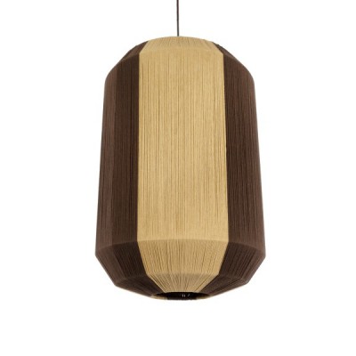 GLOBOSTAR® SALERNO 02076 Boho Κρεμαστό Φωτιστικό Οροφής με Ντουί 1 x E27 AC 220-240V IP20 - Μπεζ & Καφέ - Μ50 x Π50 x Υ80cm
