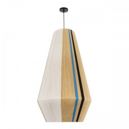GloboStar® SALERNO 02079 Boho Φωτιστικό Οροφής Μονόφωτο 1 x E27 AC220-240V IP20 - Φ50 x Υ90cm - Μπεζ με Λευκό και Γαλάζια με Μαύρη Λεπτομέρεια Λεπτό Νήμα Βαμβακερό Πλέγμα Καμπάνα - 5 Χρόνια Εγγύηση Διακόσμηση - Φως - Χαλιά GloboStar® SALERNO 02079 Boho Φωτιστικό Οροφής Μονόφωτο 1 x E27 AC220-240V IP20 - Φ50 x Υ90cm - Μπεζ με Λευκό και Γαλάζια με Μαύρη Λεπτομέρεια Λεπτό Νήμα Βαμβακερό Πλέγμα Καμπάνα - 5 Χρόνια Εγγύηση Διακόσμηση - Φως - Χαλιά