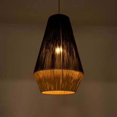 GloboStar® CAMUY 02080 Boho Φωτιστικό Οροφής Μονόφωτο 1 x E27 AC220-240V IP20 - Φ50 x Υ80cm - Μαύρο με Μπεζ Λεπτό Νήμα Βαμβακερό Πλέγμα Καμπάνα - 5 Χρόνια Εγγύηση Διακόσμηση - Φως - Χαλιά GloboStar® CAMUY 02080 Boho Φωτιστικό Οροφής Μονόφωτο 1 x E27 AC220-240V IP20 - Φ50 x Υ80cm - Μαύρο με Μπεζ Λεπτό Νήμα Βαμβακερό Πλέγμα Καμπάνα - 5 Χρόνια Εγγύηση Διακόσμηση - Φως - Χαλιά