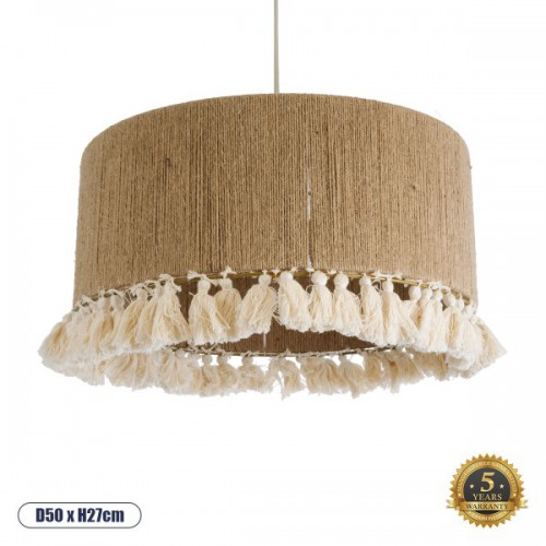 GloboStar® PUERTORICO 02094 Boho Κρεμαστό Φωτιστικό Οροφής Τρίφωτο 3 x E27 AC220-240V IP20 - Φ50 x Υ27cm - Μπεζ με Λευκό Λεπτό Νήμα Πλέγμα Βαμβακερό Καπέλο - 5 Χρόνια Εγγύηση Διακόσμηση - Φως - Χαλιά GloboStar® PUERTORICO 02094 Boho Κρεμαστό Φωτιστικό Οροφής Τρίφωτο 3 x E27 AC220-240V IP20 - Φ50 x Υ27cm - Μπεζ με Λευκό Λεπτό Νήμα Πλέγμα Βαμβακερό Καπέλο - 5 Χρόνια Εγγύηση Διακόσμηση - Φως - Χαλιά