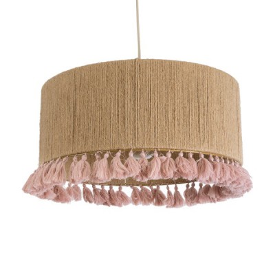 GLOBOSTAR® PUERTORICO 02096 Boho Κρεμαστό Φωτιστικό Οροφής με Ντουί 1 x E27 AC 220-240V IP20 - Μπεζ & Ροζ - Μ50 x Π50 x Υ27cm GLOBOSTAR® PUERTORICO 02096 Boho Κρεμαστό Φωτιστικό Οροφής με Ντουί 1 x E27 AC 220-240V IP20 - Μπεζ & Ροζ - Μ50 x Π50 x Υ27cm