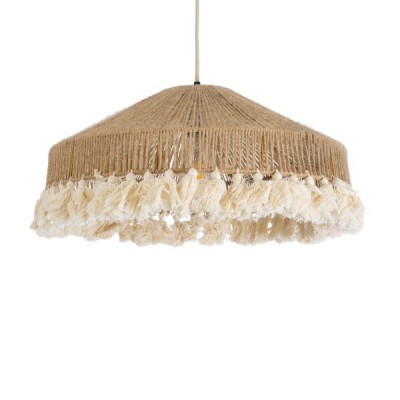 GLOBOSTAR® PUERTORICO 02098 Boho Κρεμαστό Φωτιστικό Οροφής με Ντουί 1 x E27 AC 220-240V IP20 - Μπεζ & Λευκό - Μ50 x Π50 x Υ25cm GLOBOSTAR® PUERTORICO 02098 Boho Κρεμαστό Φωτιστικό Οροφής με Ντουί 1 x E27 AC 220-240V IP20 - Μπεζ & Λευκό - Μ50 x Π50 x Υ25cm