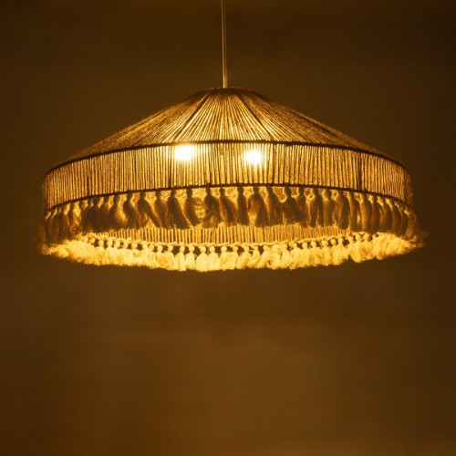 GloboStar® MAZU 02099 Boho Κρεμαστό Φωτιστικό Οροφής Τριφωτο 3 x E27 AC220-240V IP20 - Φ80 x Υ35cm - Μπεζ με Λευκό Λεπτό Νήμα Πλέγμα Βαμβακερό Καπέλο - 5 Χρόνια Εγγύηση Διακόσμηση - Φως - Χαλιά GloboStar® MAZU 02099 Boho Κρεμαστό Φωτιστικό Οροφής Τριφωτο 3 x E27 AC220-240V IP20 - Φ80 x Υ35cm - Μπεζ με Λευκό Λεπτό Νήμα Πλέγμα Βαμβακερό Καπέλο - 5 Χρόνια Εγγύηση Διακόσμηση - Φως - Χαλιά