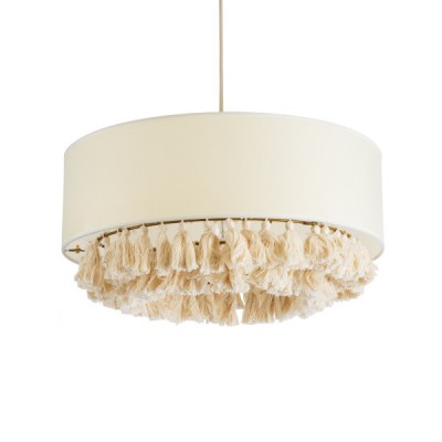 GLOBOSTAR® GINGER 02100 Boho Κρεμαστό Φωτιστικό Οροφής με Ντουί 1 x E27 AC 220-240V IP20 - Μπεζ & Λευκό - Μ50 x Π50 x Υ25cm GLOBOSTAR® GINGER 02100 Boho Κρεμαστό Φωτιστικό Οροφής με Ντουί 1 x E27 AC 220-240V IP20 - Μπεζ & Λευκό - Μ50 x Π50 x Υ25cm