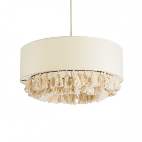 GLOBOSTAR® GINGER 02100 Boho Κρεμαστό Φωτιστικό Οροφής με Ντουί 1 x E27 AC 220-240V IP20 - Μπεζ & Λευκό - Μ50 x Π50 x Υ25cm GLOBOSTAR® GINGER 02100 Boho Κρεμαστό Φωτιστικό Οροφής με Ντουί 1 x E27 AC 220-240V IP20 - Μπεζ & Λευκό - Μ50 x Π50 x Υ25cm