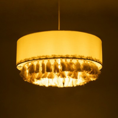 GLOBOSTAR® GINGER 02100 Boho Κρεμαστό Φωτιστικό Οροφής με Ντουί 1 x E27 AC 220-240V IP20 - Μπεζ & Λευκό - Μ50 x Π50 x Υ25cm GLOBOSTAR® GINGER 02100 Boho Κρεμαστό Φωτιστικό Οροφής με Ντουί 1 x E27 AC 220-240V IP20 - Μπεζ & Λευκό - Μ50 x Π50 x Υ25cm