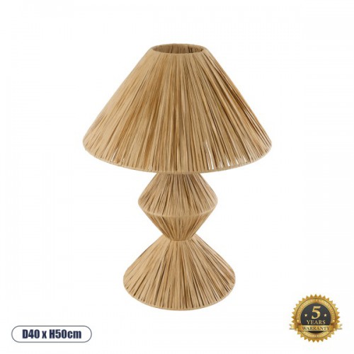 GloboStar® LUANA 02107 Boho Επιτραπέζιο Φωτιστικό Μονόφωτο 1 x E27 AC220-240V IP20 - Φ40 x Υ50cm - Μπεζ Ξύλινο Ρατάν Πλέγμα - 5 Χρόνια Εγγύηση Διακόσμηση - Φως - Χαλιά GloboStar® LUANA 02107 Boho Επιτραπέζιο Φωτιστικό Μονόφωτο 1 x E27 AC220-240V IP20 - Φ40 x Υ50cm - Μπεζ Ξύλινο Ρατάν Πλέγμα - 5 Χρόνια Εγγύηση Διακόσμηση - Φως - Χαλιά