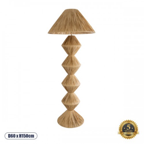 GloboStar® LUANA 02108 Boho Επιδαπέδιο Φωτιστικό Μονόφωτο 1 x E27 AC220-240V IP20 - Φ60 x Υ150cm - Μπεζ Ξύλινο Ρατάν Πλέγμα - 5 Χρόνια Εγγύηση Διακόσμηση - Φως - Χαλιά GloboStar® LUANA 02108 Boho Επιδαπέδιο Φωτιστικό Μονόφωτο 1 x E27 AC220-240V IP20 - Φ60 x Υ150cm - Μπεζ Ξύλινο Ρατάν Πλέγμα - 5 Χρόνια Εγγύηση Διακόσμηση - Φως - Χαλιά