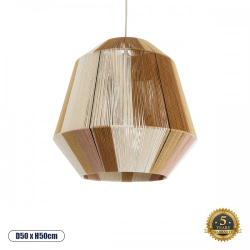 GloboStar® CORRALEJO 02187 Boho Φωτιστικό Οροφής Μονόφωτο 1 x E27 AC220-240V IP20 - Φ50 x Υ50cm - Μπεζ με Λευκό και Καφέ με Ροζ Λεπτό Νήμα Βαμβακερό Πλέγμα Καμπάνα - 5 Χρόνια Εγγύηση Διακόσμηση - Φως - Χαλιά GloboStar® CORRALEJO 02187 Boho Φωτιστικό Οροφής Μονόφωτο 1 x E27 AC220-240V IP20 - Φ50 x Υ50cm - Μπεζ με Λευκό και Καφέ με Ροζ Λεπτό Νήμα Βαμβακερό Πλέγμα Καμπάνα - 5 Χρόνια Εγγύηση Διακόσμηση - Φως - Χαλιά