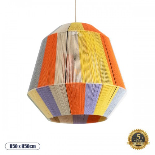 GloboStar® CORRALEJO 02188 Boho Κρεμαστό Φωτιστικό Οροφής Μονόφωτο 1 x E27 AC220-240V IP20 - Φ50 x Υ50cm - Μπεζ με Λευκό και Γρι με Πορτοκαλί Λεπτό Νήμα Βαμβακερό Πλέγμα Καμπάνα - 5 Χρόνια Εγγύηση Διακόσμηση - Φως - Χαλιά GloboStar® CORRALEJO 02188 Boho Κρεμαστό Φωτιστικό Οροφής Μονόφωτο 1 x E27 AC220-240V IP20 - Φ50 x Υ50cm - Μπεζ με Λευκό και Γρι με Πορτοκαλί Λεπτό Νήμα Βαμβακερό Πλέγμα Καμπάνα - 5 Χρόνια Εγγύηση Διακόσμηση - Φως - Χαλιά