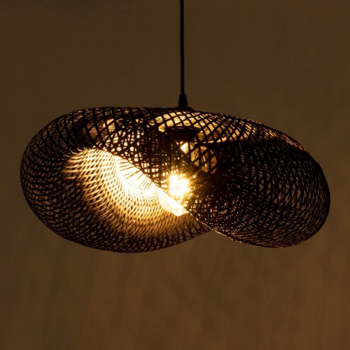 GloboStar® MEXICO 02201 Boho Κρεμαστό Φωτιστικό Οροφής Μονόφωτο 1 x E27 AC220-240V IP20 - Μ65 x Π45 x Υ18cm - Μαύρο Ξύλινο Μπαμπού Πλέγμα - 5 Χρόνια Εγγύηση Διακόσμηση - Φως - Χαλιά GloboStar® MEXICO 02201 Boho Κρεμαστό Φωτιστικό Οροφής Μονόφωτο 1 x E27 AC220-240V IP20 - Μ65 x Π45 x Υ18cm - Μαύρο Ξύλινο Μπαμπού Πλέγμα - 5 Χρόνια Εγγύηση Διακόσμηση - Φως - Χαλιά