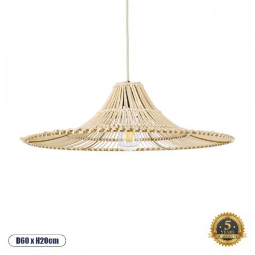 GloboStar® PALERMO 02208 Boho Κρεμαστό Φωτιστικό Οροφής Μονόφωτο 1 x E27 AC220-240V IP20 - Φ60 x Υ20cm - Μπεζ Ξύλινο Μπαμπού Πλέγμα - 5 Χρόνια Εγγύηση Διακόσμηση - Φως - Χαλιά GloboStar® PALERMO 02208 Boho Κρεμαστό Φωτιστικό Οροφής Μονόφωτο 1 x E27 AC220-240V IP20 - Φ60 x Υ20cm - Μπεζ Ξύλινο Μπαμπού Πλέγμα - 5 Χρόνια Εγγύηση Διακόσμηση - Φως - Χαλιά