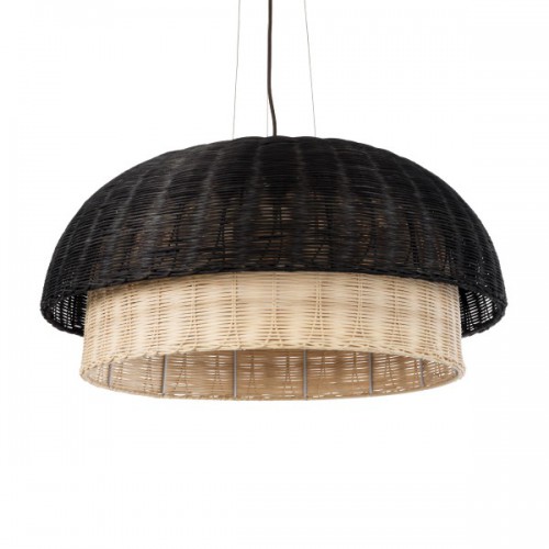 GloboStar® CORSICA 02216 Boho Κρεμαστό Φωτιστικό Οροφής Μονόφωτο 1 x E27 AC220-240V IP20 - Φ70 x Υ35cm - Μαύρο Μπεζ Ξύλινο Μπαμπού Πλέγμα Καμπάνα - 5 Χρόνια Εγγύηση Διακόσμηση - Φως - Χαλιά GloboStar® CORSICA 02216 Boho Κρεμαστό Φωτιστικό Οροφής Μονόφωτο 1 x E27 AC220-240V IP20 - Φ70 x Υ35cm - Μαύρο Μπεζ Ξύλινο Μπαμπού Πλέγμα Καμπάνα - 5 Χρόνια Εγγύηση Διακόσμηση - Φως - Χαλιά