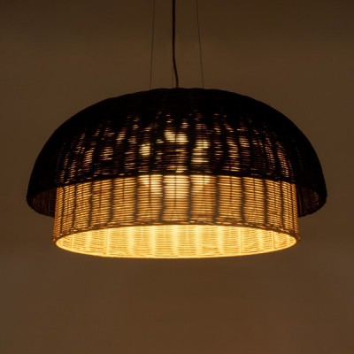 GloboStar® CORSICA 02216 Boho Κρεμαστό Φωτιστικό Οροφής Μονόφωτο 1 x E27 AC220-240V IP20 - Φ70 x Υ35cm - Μαύρο Μπεζ Ξύλινο Μπαμπού Πλέγμα Καμπάνα - 5 Χρόνια Εγγύηση Διακόσμηση - Φως - Χαλιά GloboStar® CORSICA 02216 Boho Κρεμαστό Φωτιστικό Οροφής Μονόφωτο 1 x E27 AC220-240V IP20 - Φ70 x Υ35cm - Μαύρο Μπεζ Ξύλινο Μπαμπού Πλέγμα Καμπάνα - 5 Χρόνια Εγγύηση Διακόσμηση - Φως - Χαλιά