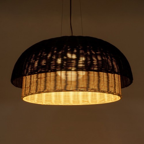 GloboStar® CORSICA 02216 Boho Κρεμαστό Φωτιστικό Οροφής Μονόφωτο 1 x E27 AC220-240V IP20 - Φ70 x Υ35cm - Μαύρο Μπεζ Ξύλινο Μπαμπού Πλέγμα Καμπάνα - 5 Χρόνια Εγγύηση Διακόσμηση - Φως - Χαλιά GloboStar® CORSICA 02216 Boho Κρεμαστό Φωτιστικό Οροφής Μονόφωτο 1 x E27 AC220-240V IP20 - Φ70 x Υ35cm - Μαύρο Μπεζ Ξύλινο Μπαμπού Πλέγμα Καμπάνα - 5 Χρόνια Εγγύηση Διακόσμηση - Φως - Χαλιά