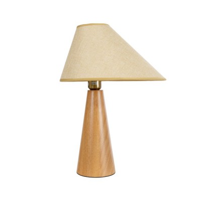 GloboStar® KAUAI 02229 Μοντέρνο Επιτραπέζιο Φωτιστικό Μονόφωτο 1 x E27 AC220-240V IP20 - Μ34 x Π30 x Υ48cm - Μπεζ Ξύλινο Καμπάνα - 5 Χρόνια Εγγύηση Διακόσμηση - Φως - Χαλιά