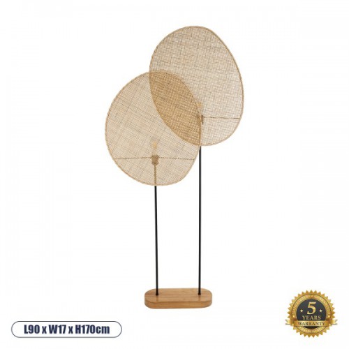 GloboStar® AZUL 02232 Boho Επιδαπέδιο Φωτιστικό Διφωτο 2 x E27 AC220-240V IP20 - Μ90 x Π17 x Υ170cm - Μπεζ Ξύλινο με Μαύρο Μεταλλικό και Μπεζ Ξύλινο Πλέγμα - 5 Χρόνια Εγγύηση Διακόσμηση - Φως - Χαλιά GloboStar® AZUL 02232 Boho Επιδαπέδιο Φωτιστικό Διφωτο 2 x E27 AC220-240V IP20 - Μ90 x Π17 x Υ170cm - Μπεζ Ξύλινο με Μαύρο Μεταλλικό και Μπεζ Ξύλινο Πλέγμα - 5 Χρόνια Εγγύηση Διακόσμηση - Φως - Χαλιά