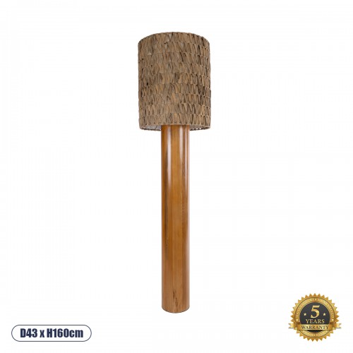 GloboStar® NIIHAU 02237 Μοντέρνο Επιδαπέδιο Φωτιστικό Μονόφωτο 1 x E27 IP20 Καφέ Ξύλο - Μ43 x Π43 x Υ160cm