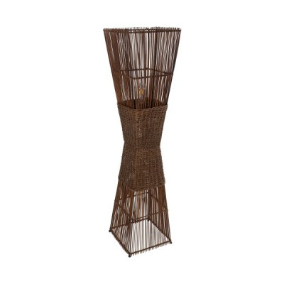 GLOBOSTAR® PALMA 02275 Boho Επιδαπέδιο Φωτιστικό με Ντουί 2 x E27 AC 220-240V IP20 - Καφέ - Μ30 x Π30 x Υ130cm GLOBOSTAR® PALMA 02275 Boho Επιδαπέδιο Φωτιστικό με Ντουί 2 x E27 AC 220-240V IP20 - Καφέ - Μ30 x Π30 x Υ130cm
