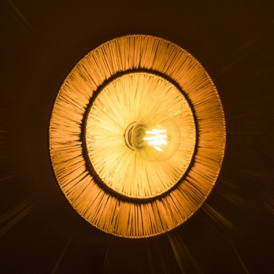GloboStar® COLOMBO 02278 Boho Φωτιστικό Τοίχου - Απλίκα Μονόφωτο 1 x E27 AC 220-240V IP20 - Φ40 x Υ4.5cm - Μπεζ με Μπεζ Καφέ Φυσική Ράφια Άχυρο Πλέγμα - 5 Χρόνια Εγγύηση Διακόσμηση - Φως - Χαλιά GloboStar® COLOMBO 02278 Boho Φωτιστικό Τοίχου - Απλίκα Μονόφωτο 1 x E27 AC 220-240V IP20 - Φ40 x Υ4.5cm - Μπεζ με Μπεζ Καφέ Φυσική Ράφια Άχυρο Πλέγμα - 5 Χρόνια Εγγύηση Διακόσμηση - Φως - Χαλιά