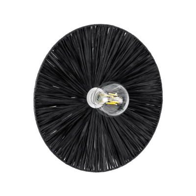 GLOBOSTAR® COLOMBO 02279 Boho Φωτιστικό Τοίχου - Απλίκα με Ντουί 1 x E27 AC 220-240V IP20 - Μαύρο - Μ40 x Π40 x Υ9cm