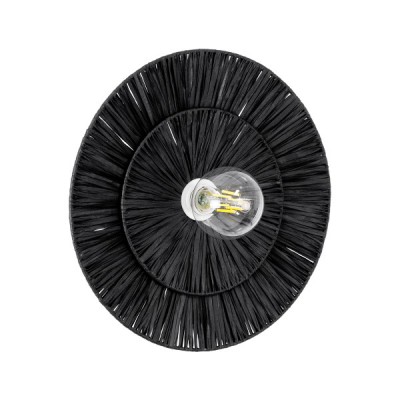 GLOBOSTAR® COLOMBO 02280 Boho Φωτιστικό Τοίχου - Απλίκα με Ντουί 1 x E27 AC 220-240V IP20 - Μαύρο - Μ40 x Π40 x Υ9cm