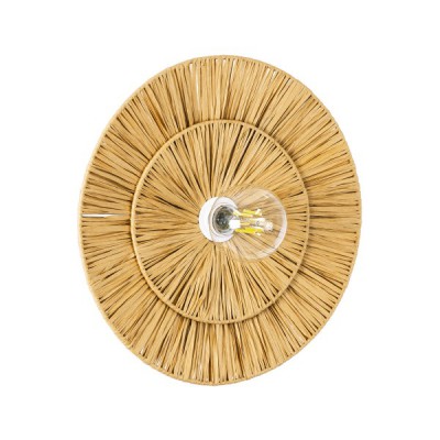 GLOBOSTAR® COLOMBO 02284 Boho Φωτιστικό Τοίχου - Απλίκα με Ντουί 1 x E27 AC 220-240V IP20 - Μπεζ - Μ40 x Π40 x Υ9cm