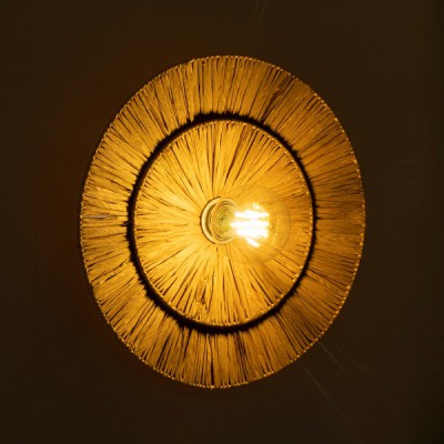 GloboStar® COLOMBO 02284 Boho Φωτιστικό Τοίχου - Απλίκα Μονόφωτο 1 x E27 AC 220-240V IP20 - Φ40 x Υ4.5cm - Μπεζ Καφέ Φυσική Ράφια Άχυρο Πλέγμα - 5 Χρόνια Εγγύηση Διακόσμηση - Φως - Χαλιά GloboStar® COLOMBO 02284 Boho Φωτιστικό Τοίχου - Απλίκα Μονόφωτο 1 x E27 AC 220-240V IP20 - Φ40 x Υ4.5cm - Μπεζ Καφέ Φυσική Ράφια Άχυρο Πλέγμα - 5 Χρόνια Εγγύηση Διακόσμηση - Φως - Χαλιά