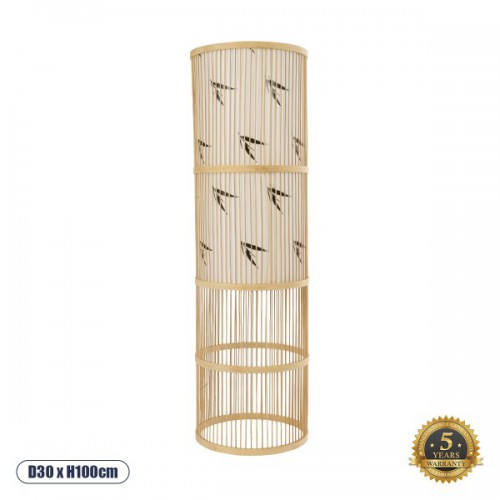 GloboStar® FALKLAND 02307 Boho Επιδαπέδιο Φωτιστικό Μονόφωτο 1 x E27 AC220-240V IP20 - Φ30 x Υ100cm - Λευκό Υφασμάτινο με Μάυρες Λεπτομέρειες και Μπεζ Ξύλινο Μπαμπού Πλέγμα - 5 Χρόνια Εγγύηση Διακόσμηση - Φως - Χαλιά GloboStar® FALKLAND 02307 Boho Επιδαπέδιο Φωτιστικό Μονόφωτο 1 x E27 AC220-240V IP20 - Φ30 x Υ100cm - Λευκό Υφασμάτινο με Μάυρες Λεπτομέρειες και Μπεζ Ξύλινο Μπαμπού Πλέγμα - 5 Χρόνια Εγγύηση Διακόσμηση - Φως - Χαλιά