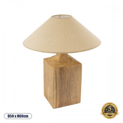 GloboStar® LAFRONTERA 02313 Boho Επιτραπέζιο Φωτιστικό Μονόφωτο 1 x E27 AC220-240V IP20 - Φ50 x Υ60cm - Μπεζ Ξύλινο Καμπάνα - 5 Χρόνια Εγγύηση Διακόσμηση - Φως - Χαλιά GloboStar® LAFRONTERA 02313 Boho Επιτραπέζιο Φωτιστικό Μονόφωτο 1 x E27 AC220-240V IP20 - Φ50 x Υ60cm - Μπεζ Ξύλινο Καμπάνα - 5 Χρόνια Εγγύηση Διακόσμηση - Φως - Χαλιά