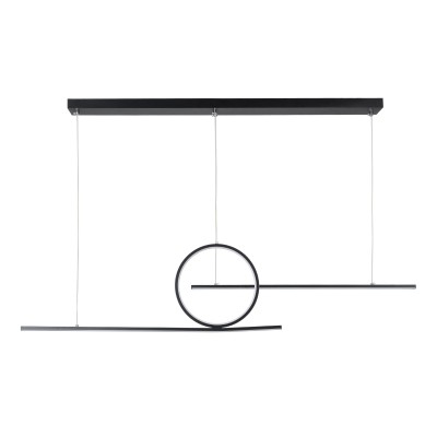 GloboStar® TEREZA 61288 Κρεμαστό Φωτιστικό Οροφής Design LED CCT 67W 7504lm 300° AC 220-240V - Εναλλαγή Φωτισμού μέσω Τηλεχειριστηρίου All In One Ψυχρό 6000k+Φυσικό 4500k+Θερμό 2700K Dimmable Μ110 x Π4.5 x Υ34cm - Μαύρο - 3 Χρόνια Εγγύηση Διακόσμηση - Φως