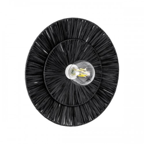 GloboStar® COLOMBO 02280 Boho Φωτιστικό Τοίχου - Απλίκα Μονόφωτο 1 x E27 AC 220-240V IP20 - Φ40 x Υ4.5cm - Μαύρη Φυσική Ράφια Άχυρο Πλέγμα - 5 Χρόνια Εγγύηση Διακόσμηση - Φως - Χαλιά GloboStar® COLOMBO 02280 Boho Φωτιστικό Τοίχου - Απλίκα Μονόφωτο 1 x E27 AC 220-240V IP20 - Φ40 x Υ4.5cm - Μαύρη Φυσική Ράφια Άχυρο Πλέγμα - 5 Χρόνια Εγγύηση Διακόσμηση - Φως - Χαλιά