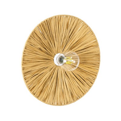 GLOBOSTAR® COLOMBO 02283 Boho Φωτιστικό Τοίχου - Απλίκα με Ντουί 1 x E27 AC 220-240V IP20 - Μπεζ - Μ40 x Π40 x Υ9cm