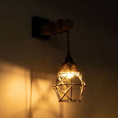 GloboStar® BELLARIVA 01961 Boho Φωτιστικό Τοίχου - Απλίκα Μονόφωτο 1 x E27 AC 220-240V IP20 - Μ10 x Π30 x Υ43cm - Μαύρο Μεταλλικό με Ξύλο και Μπεζ Σχοινί Πλεγμα - 5 Χρόνια Εγγύηση Διακόσμηση - Φως - Χαλιά GloboStar® BELLARIVA 01961 Boho Φωτιστικό Τοίχου - Απλίκα Μονόφωτο 1 x E27 AC 220-240V IP20 - Μ10 x Π30 x Υ43cm - Μαύρο Μεταλλικό με Ξύλο και Μπεζ Σχοινί Πλεγμα - 5 Χρόνια Εγγύηση Διακόσμηση - Φως - Χαλιά