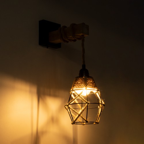 GloboStar® BELLARIVA 01961 Boho Φωτιστικό Τοίχου - Απλίκα Μονόφωτο 1 x E27 AC 220-240V IP20 - Μ10 x Π30 x Υ43cm - Μαύρο Μεταλλικό με Ξύλο και Μπεζ Σχοινί Πλεγμα - 5 Χρόνια Εγγύηση Διακόσμηση - Φως - Χαλιά GloboStar® BELLARIVA 01961 Boho Φωτιστικό Τοίχου - Απλίκα Μονόφωτο 1 x E27 AC 220-240V IP20 - Μ10 x Π30 x Υ43cm - Μαύρο Μεταλλικό με Ξύλο και Μπεζ Σχοινί Πλεγμα - 5 Χρόνια Εγγύηση Διακόσμηση - Φως - Χαλιά