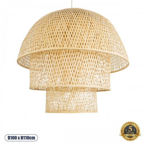 GloboStar® HIROKA 02046 Boho Κρεμαστό Φωτιστικό Οροφής Μονόφωτο 1 x E27 AC220-240V IP20 - Φ100 x Υ110cm - Μπεζ Ξύλινο Μπαμπού Πλέγμα Καμπάνα - 5 Χρόνια Εγγύηση Διακόσμηση - Φως - Χαλιά GloboStar® HIROKA 02046 Boho Κρεμαστό Φωτιστικό Οροφής Μονόφωτο 1 x E27 AC220-240V IP20 - Φ100 x Υ110cm - Μπεζ Ξύλινο Μπαμπού Πλέγμα Καμπάνα - 5 Χρόνια Εγγύηση Διακόσμηση - Φως - Χαλιά