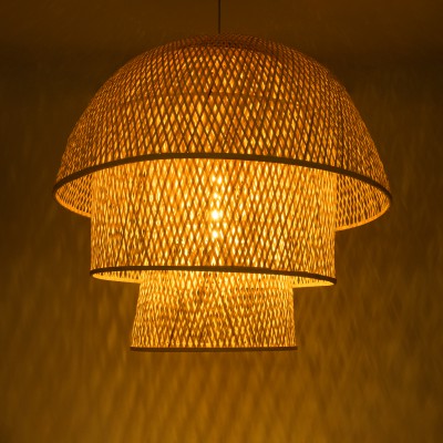 GloboStar® HIROKA 02046 Boho Κρεμαστό Φωτιστικό Οροφής Μονόφωτο 1 x E27 AC220-240V IP20 - Φ100 x Υ110cm - Μπεζ Ξύλινο Μπαμπού Πλέγμα Καμπάνα - 5 Χρόνια Εγγύηση Διακόσμηση - Φως - Χαλιά GloboStar® HIROKA 02046 Boho Κρεμαστό Φωτιστικό Οροφής Μονόφωτο 1 x E27 AC220-240V IP20 - Φ100 x Υ110cm - Μπεζ Ξύλινο Μπαμπού Πλέγμα Καμπάνα - 5 Χρόνια Εγγύηση Διακόσμηση - Φως - Χαλιά