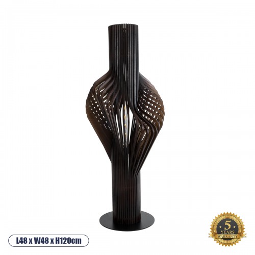 GloboStar® MIHIRO 02151 Boho Επιδαπέδιο Φωτιστικό Μονόφωτο 1 x E27 AC220-240V IP20 - Μ48 x Π48 x Υ120cm - Καφέ Σκούρο Ξύλινο με Μαύρη Μεταλλική Βάση Πλέγμα - 5 Χρόνια Εγγύηση Διακόσμηση - Φως - Χαλιά GloboStar® MIHIRO 02151 Boho Επιδαπέδιο Φωτιστικό Μονόφωτο 1 x E27 AC220-240V IP20 - Μ48 x Π48 x Υ120cm - Καφέ Σκούρο Ξύλινο με Μαύρη Μεταλλική Βάση Πλέγμα - 5 Χρόνια Εγγύηση Διακόσμηση - Φως - Χαλιά