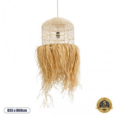 GloboStar® BASSETERRE 02162 Boho Κρεμαστό Φωτιστικό Οροφής Μονόφωτο 1 x E27 AC220-240V IP20 - Φ35 x Υ60cm - Μπεζ Ξύλινο Μπαμπού με Μπεζ Φυσική Ράφια Νήμα Πλεγμα Καμπάνα - 5 Χρόνια Εγγύηση Διακόσμηση - Φως - Χαλιά GloboStar® BASSETERRE 02162 Boho Κρεμαστό Φωτιστικό Οροφής Μονόφωτο 1 x E27 AC220-240V IP20 - Φ35 x Υ60cm - Μπεζ Ξύλινο Μπαμπού με Μπεζ Φυσική Ράφια Νήμα Πλεγμα Καμπάνα - 5 Χρόνια Εγγύηση Διακόσμηση - Φως - Χαλιά