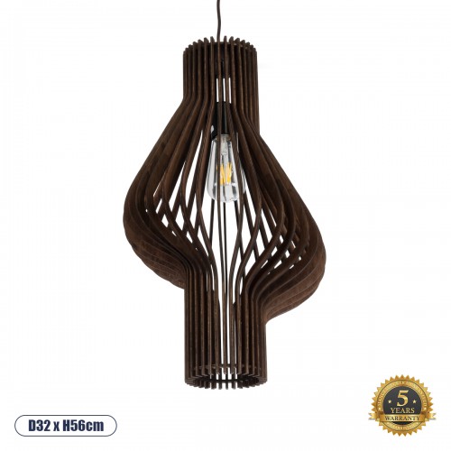 GloboStar® MIHIRO 02173 Boho Κρεμαστό Φωτιστικό Οροφής Μονόφωτο 1 x E27 AC220-240V IP20 - Φ32 x Υ56cm - Καφέ Σκούρο Ξύλινο Πλέγμα - 5 Χρόνια Εγγύηση Διακόσμηση - Φως - Χαλιά GloboStar® MIHIRO 02173 Boho Κρεμαστό Φωτιστικό Οροφής Μονόφωτο 1 x E27 AC220-240V IP20 - Φ32 x Υ56cm - Καφέ Σκούρο Ξύλινο Πλέγμα - 5 Χρόνια Εγγύηση Διακόσμηση - Φως - Χαλιά