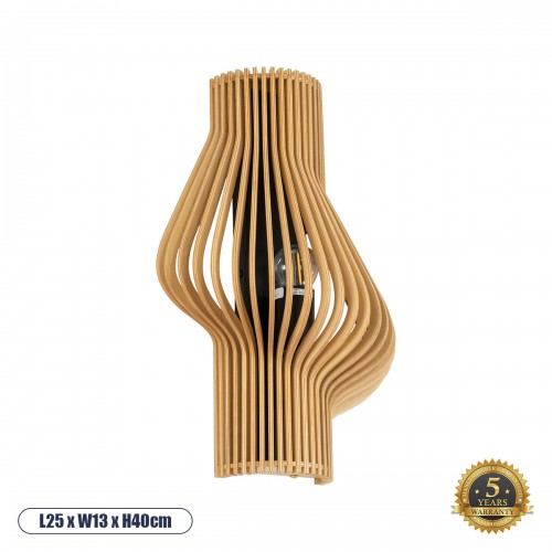 GloboStar® MIHIRO 02174 Boho Φωτιστικό Τοίχου - Απλίκα Μονόφωτο 1 x E27 AC 220-240V IP20 - Μ25 x Π13 x Υ40cm - Καφέ Ξύλινο Πλέγμα - 5 Χρόνια Εγγύηση Διακόσμηση - Φως - Χαλιά GloboStar® MIHIRO 02174 Boho Φωτιστικό Τοίχου - Απλίκα Μονόφωτο 1 x E27 AC 220-240V IP20 - Μ25 x Π13 x Υ40cm - Καφέ Ξύλινο Πλέγμα - 5 Χρόνια Εγγύηση Διακόσμηση - Φως - Χαλιά